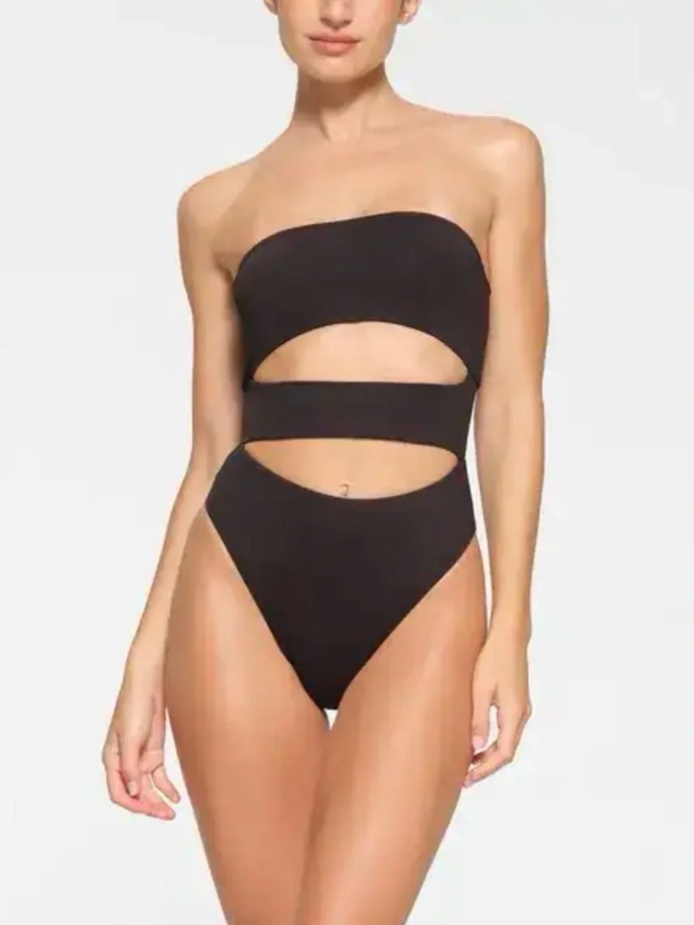 Skims Strapless Black Cutout Monokini